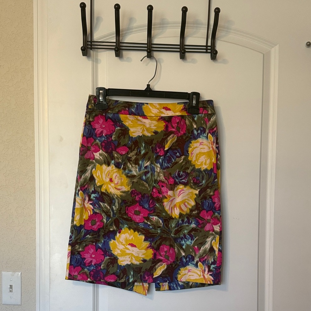 J. Crew Floral Pencil Skirt - Pink, Yellow, Blue